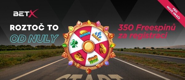 Nový BetX registrační bonus: získejte až 350 Kč ve free spinech