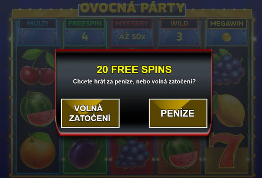 Jak vyzvednout free spiny ve hře Ovocná Párty od Sazka Her