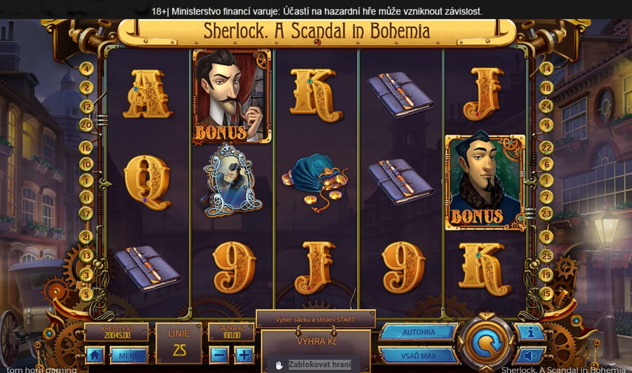 Zahrajte si výherní automat Sherlock. A Scandal in Bohemia