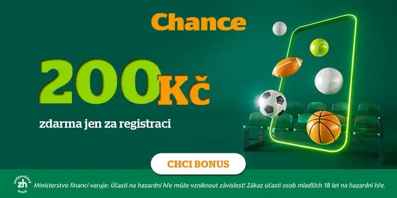 Získejte Chance bonus bez vkladu v&nbsp;hodnotě 200&nbsp;Kč