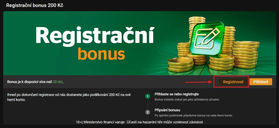 Zaregistrujte se do Chance