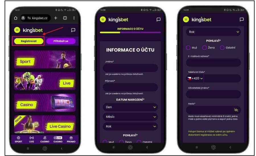 Kingsbet registrace