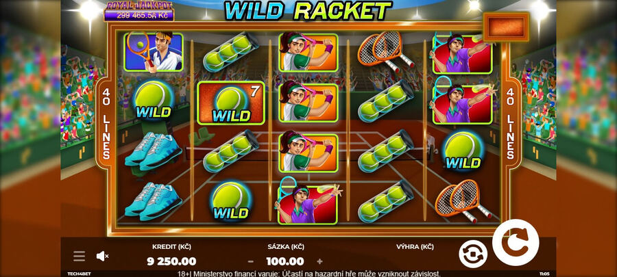 Bonusová funkce na automatu Wild Racket