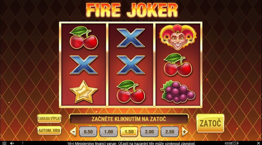 Starý hrací automat Fire Joker