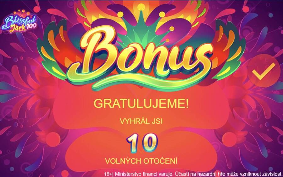 Bonusová hra na automatu Blissful Jack 100