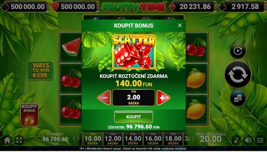 Online hrací automat Fruity Time