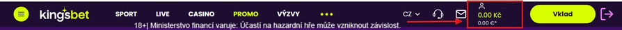 Kingsbet účet