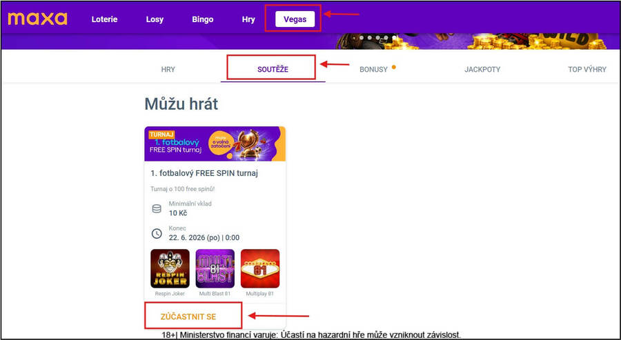Maxa free spin turnaje
