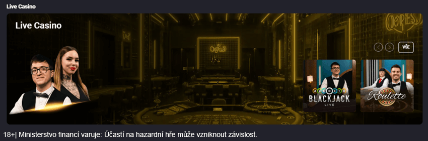 Kde u Fortuny najdete live casino?