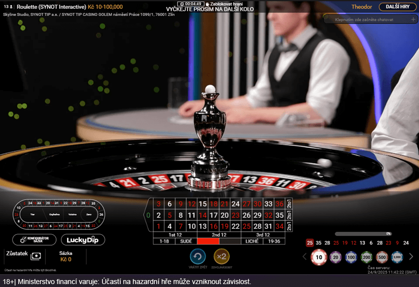 Jaká je Skyline Roulette od SYNOT Live?