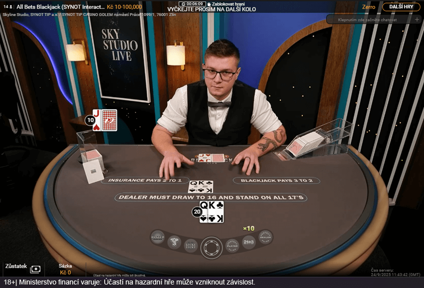 Obrázek ze hry Skyline All Bets Blackjack od SYNOT Live