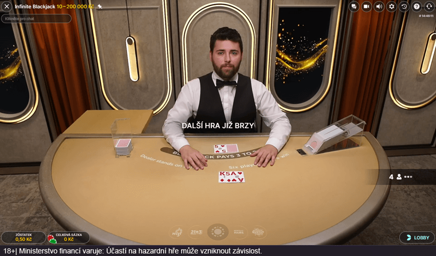 Vyzkoušejte Infinite Blackjack od společnosti Evolution