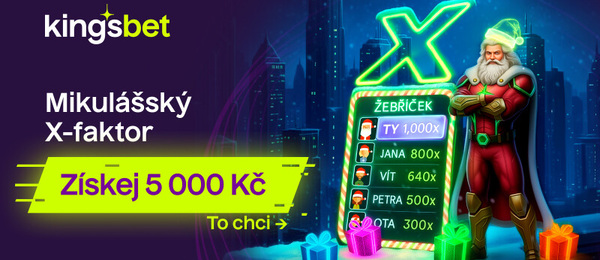 Mikulášský Casino X-faktor v online casinu Kingsbet přináší free spiny a peněžní bonus