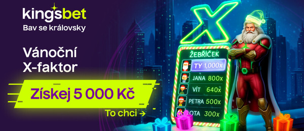 Vánoční X-faktor v online casinu Kingsbet s sebou přináší free spiny nebo peněžní bonus 5 000 Kč