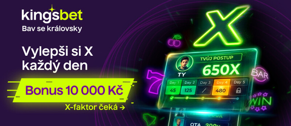 Zapojte se v online casinu Kingsbet do promo akce Casino X-faktor a získejte bonus až 10 000 Kč