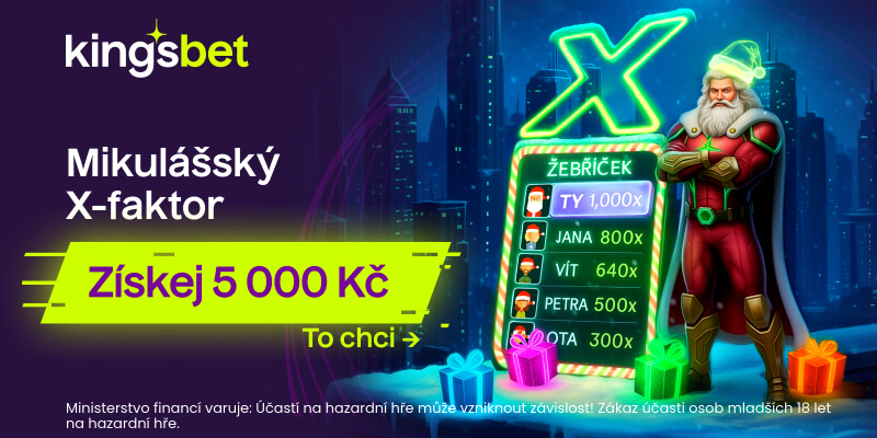 Mikulášský Casino X-faktor v online casinu Kingsbet přináší free spiny a peněžní bonus