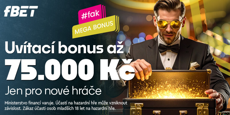 Uvítací bonus až 75 000 Kč v online casinu fBET