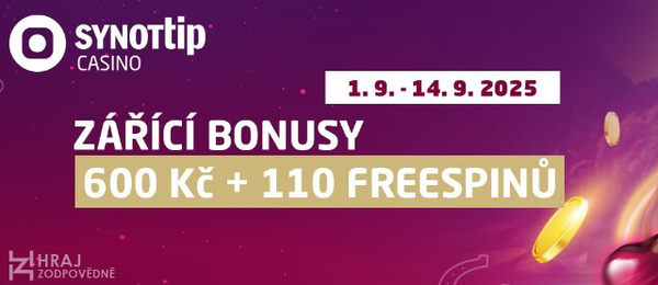 Zářící bonusy v SYNOT TIP casinu