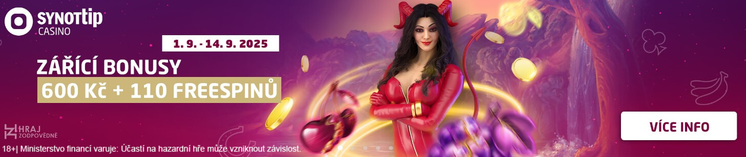 Zářící bonusy v SYNOT TIP casinu