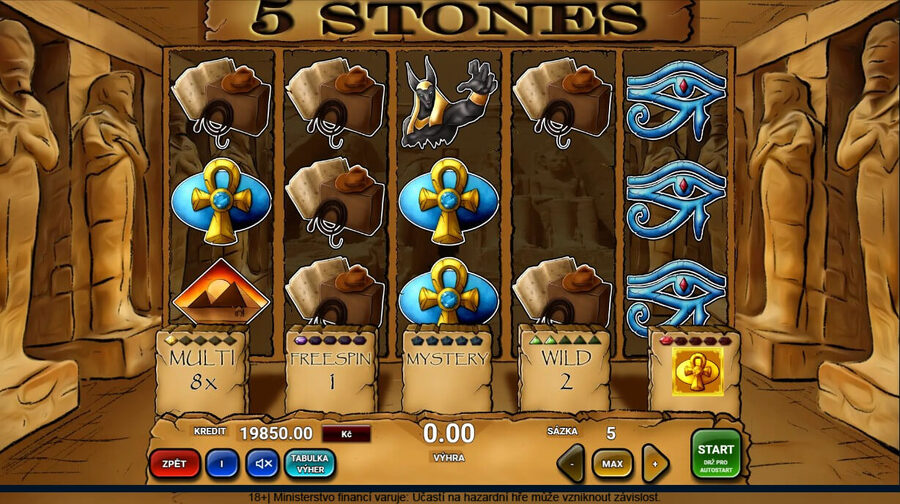 Výherní automat 5 Stones s funkcí Bonus Collect
