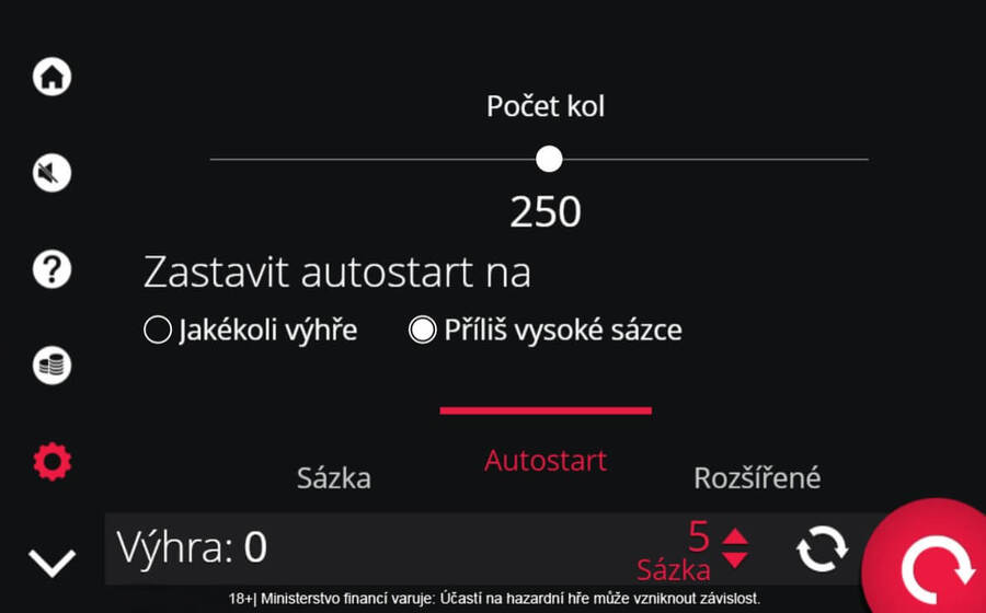 Výherní automat s funkcí Autoplay