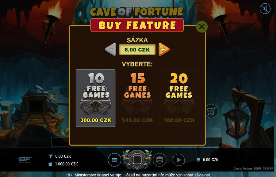 Výherní automat s funkcí Bonus Buy