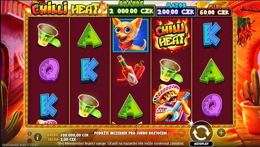 Výherní automat Chilli Heat s funkcí Hold and Win