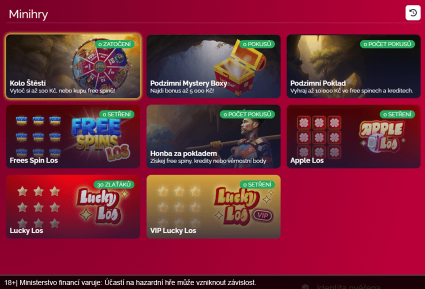 Minihry s bonusy v online casinu LuckyBet