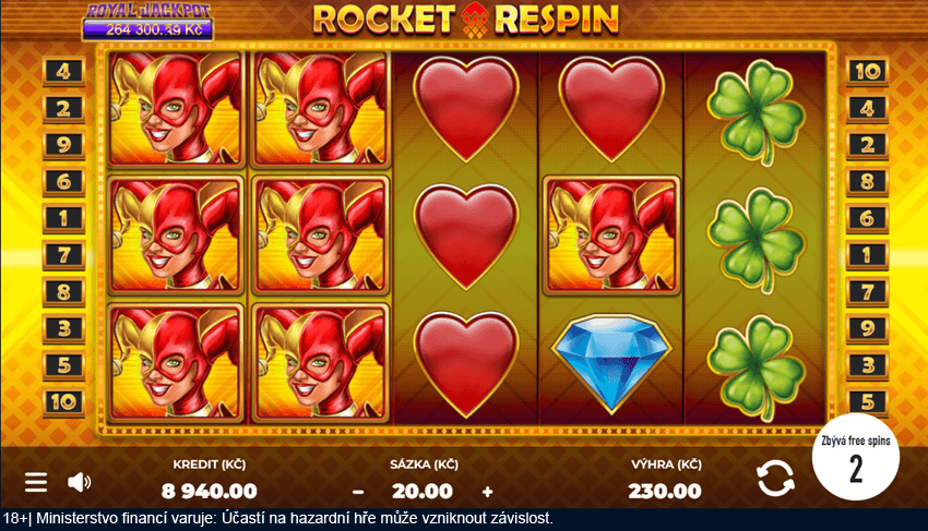 Rocket Respin od Tech4Betu je jedním z nejvýhernějších automatů u Tipsportu