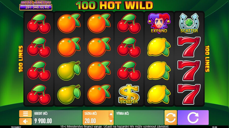 Nejhranější automat 100 Hot Wild