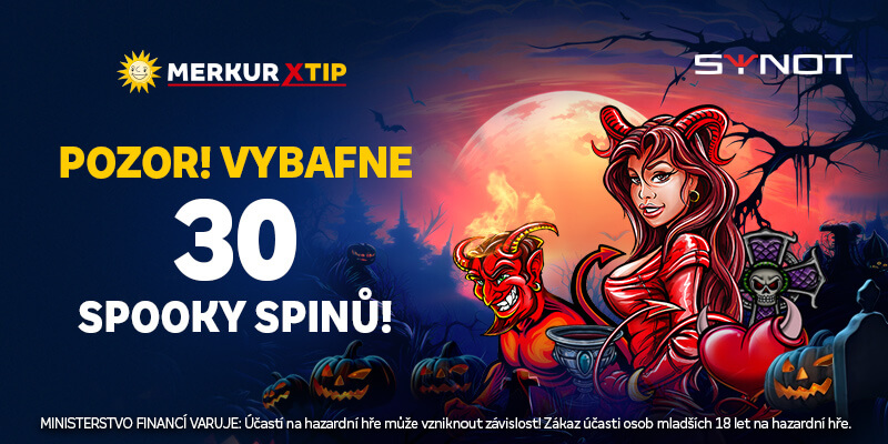 30 „Spooky spinů“ v online casinu MerkurXtip