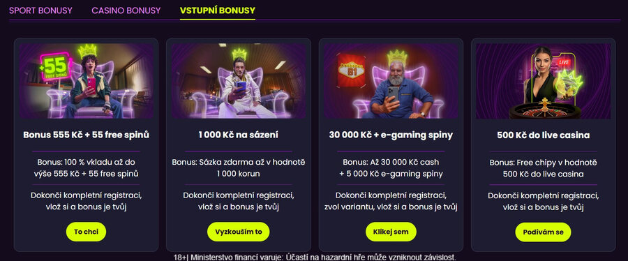 Další dostupné Kingsbet vstupní bonusy