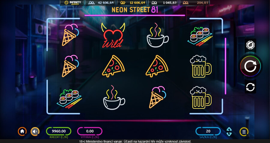 Neon Street 81 – výherní automat od Spinfinity