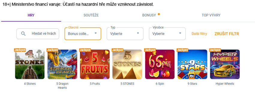 Bonus collect automaty v online casinu Maxa