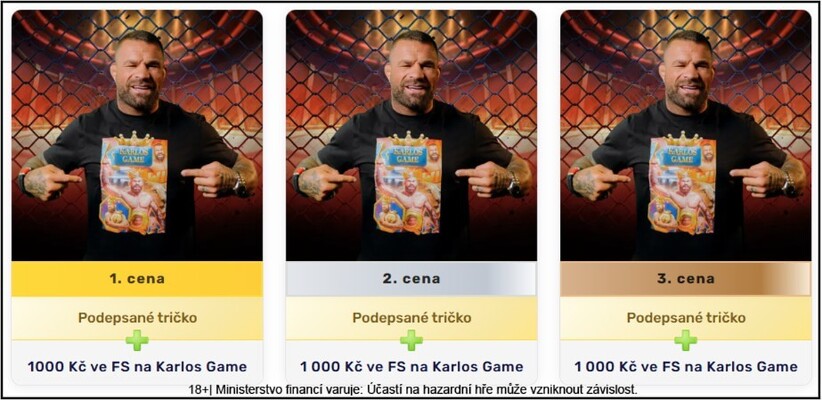 Zapojte se do Karlos soutěže a získejte free spiny i tričko