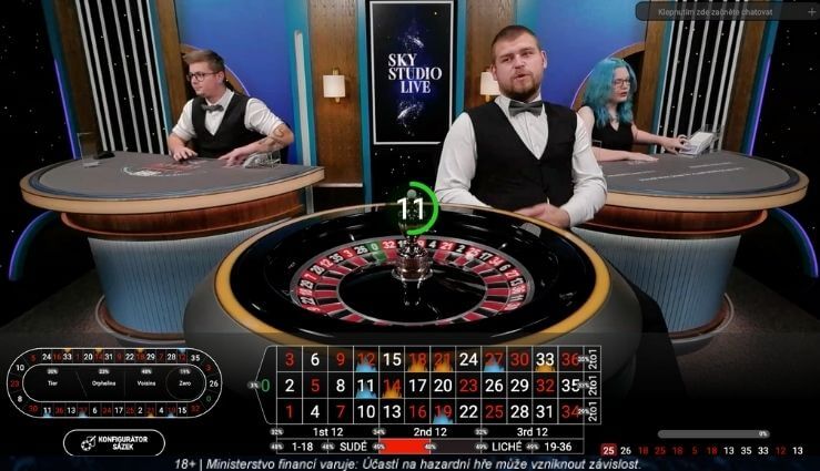 Živá ruleta v live casinu SYNOT TIP Live ruleta u SYNOT TIPu