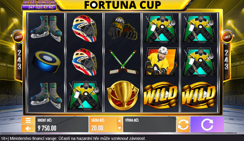 Hrací automat Fortuna Cup 243 od Tech4Betu je hokejový slot s maximální výhrou 500násobku sázky Hrací automat Fortuna Cup 243 od Tech4Betu je hokejový slot s maximální výhrou 500násobku sázky