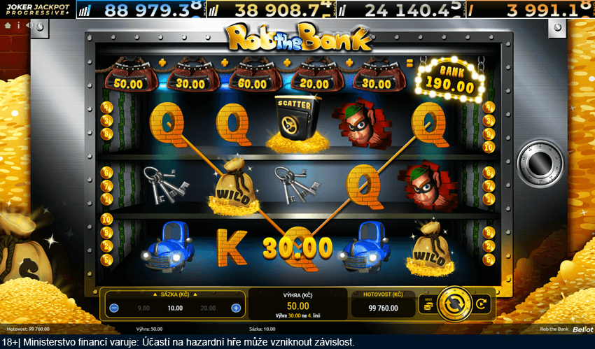 Rob the Bank je hrací automat od Bellotu, který si můžete zahrát v online casinu Tipsport Vegas Rob the Bank je hrací automat od Bellotu, který si můžete zahrát v online casinu Tipsport Vegas