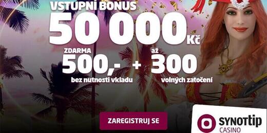 SYNOT TIP bonus bez vkladu