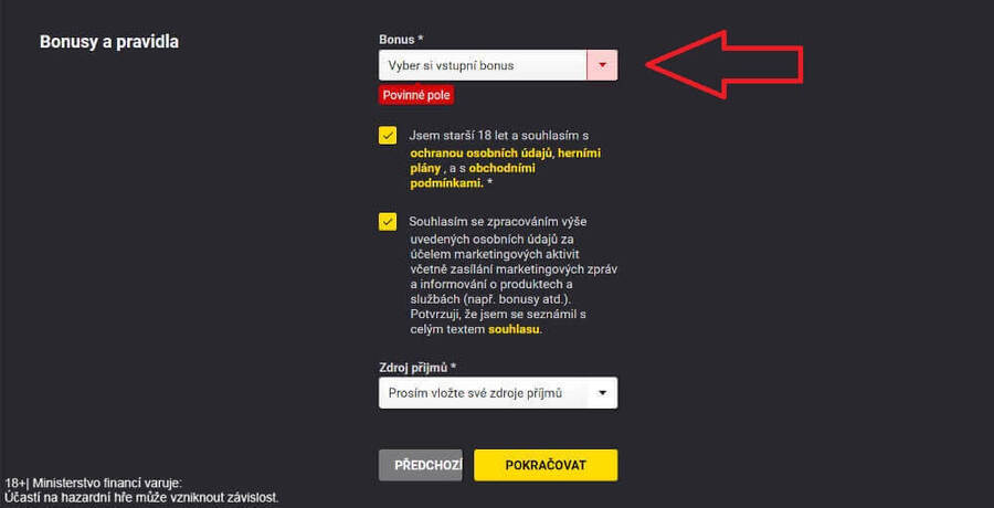 Promo kód bez vkladu se obvykle vepisuje do registračního formuláře