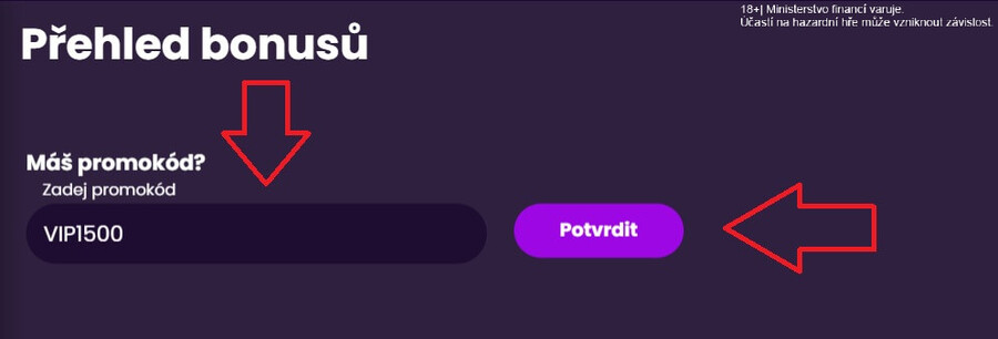 Registrační promo kód v Kingsbet se vepisuje až po registraci a přihlášení v sekci VKLAD