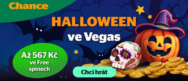 Získejte při halloweenských oslavách v online casinu Chance až 567 Kč ve free spinech Získejte při halloweenských oslavách v online casinu Chance až 567 Kč ve free spinech