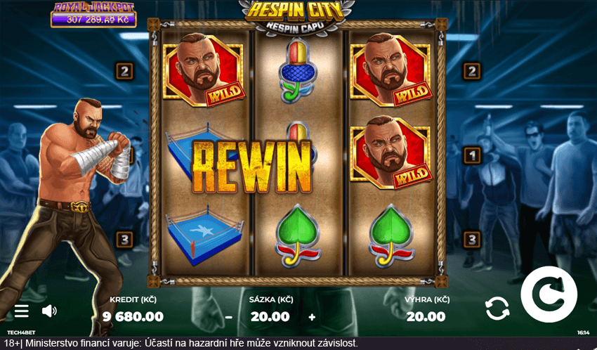 Funkce REWIN na automatu Respin City – Respin Capo