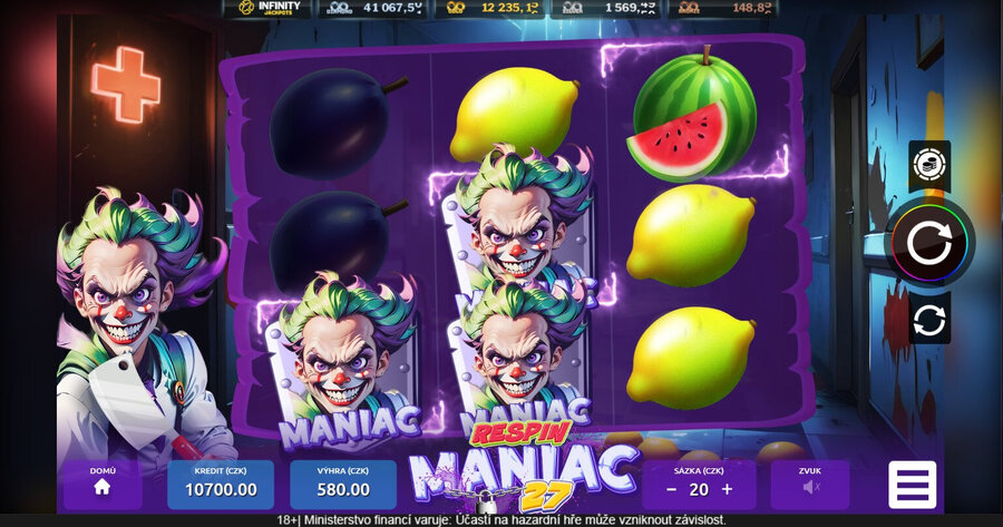 Respin Maniac 27 – automat od Spinfinity