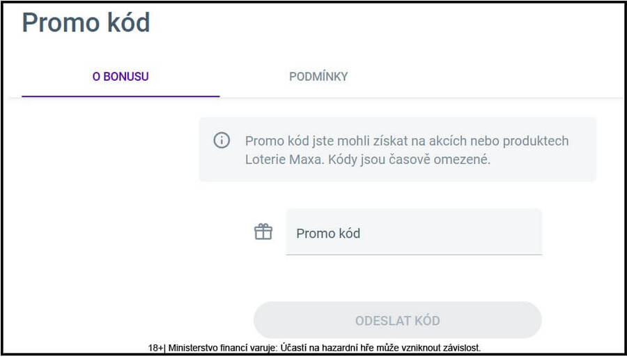 Zadání Maxa promo kódu