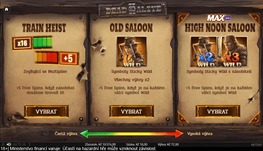 Bonusové hry na slotu Dead or Alive 2 ovlivňuje volatilita