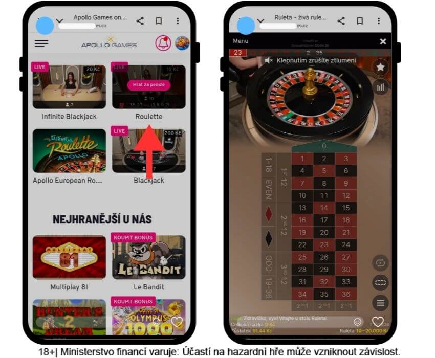 Apollo Games live ruleta