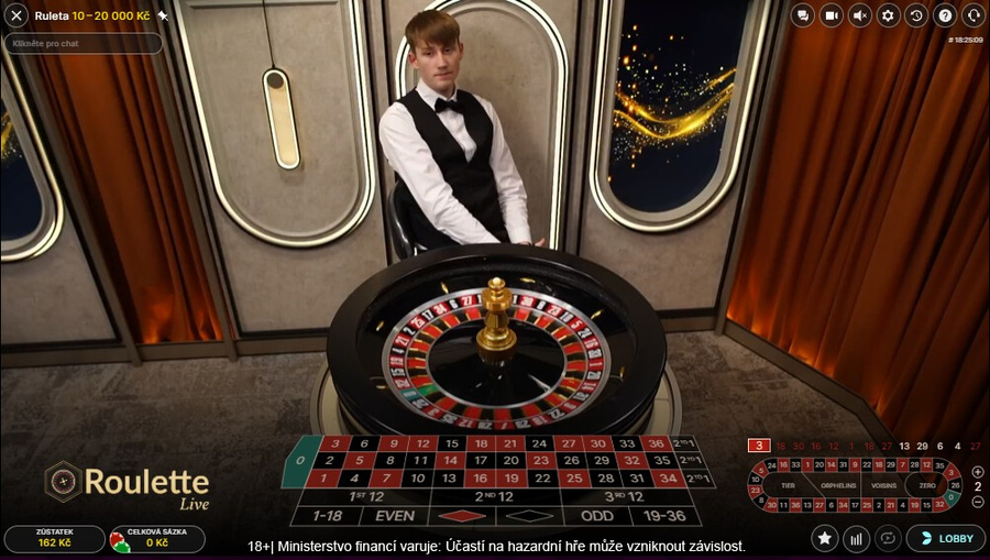 Apollo ruleta – zahrajte si live ruletu s krupiérem