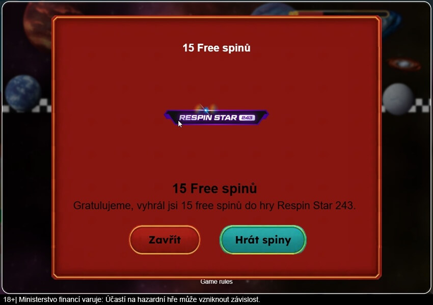 Free spiny z minihry Lucky Raketa v online casinu LuckyBet