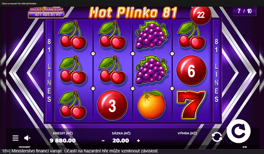 Hrací automat Hot Plinko 81 u&nbsp;Fortuny